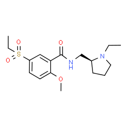 ChemSpider 2D Image | N-{[(2S)-1-Ethyl-2-pyrrolidinyl]methyl}-5-(ethylsulfonyl)-2-methoxybenzamide | C17H26N2O4S