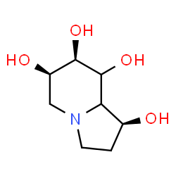 ChemSpider 2D Image | (1S,6R,7R)-Octahydro-1,6,7,8-indolizinetetrol | C8H15NO4