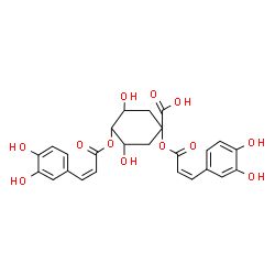 ChemSpider 2D Image | 1,4-Bis{[(2Z)-3-(3,4-dihydroxyphenyl)-2-propenoyl]oxy}-3,5-dihydroxycyclohexanecarboxylic acid | C25H24O12