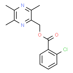 ChemSpider 2D Image | (3,5,6-Trimethyl-2-pyrazinyl)methyl 2-chlorobenzoate | C15H15ClN2O2