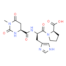 ChemSpider 2D Image | N-{[(4S)-1-Methyl-2,6-dioxohexahydro-4-pyrimidinyl]carbonyl}-D-histidyl-D-proline | C17H22N6O6