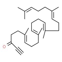 ChemSpider 2D Image | (6E,10E,14E,18E)-6,10,15,19,23-Pentamethyl-6,10,14,18,22-tetracosapentaen-1-yn-3-one | C29H44O