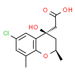 ChemSpider 2D Image | [(2R,4R)-6-Chloro-4-hydroxy-2,8-dimethyl-3,4-dihydro-2H-chromen-4-yl]acetic acid | C13H15ClO4