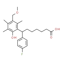 ChemSpider 2D Image | 7-(4-Fluorophenyl)-7-[2-hydroxy-5-(methoxymethyl)-3,4,6-trimethylphenyl]heptanoic acid | C24H31FO4