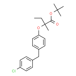 ChemSpider 2D Image | 2-Methyl-2-propanyl 2-[4-(4-chlorobenzyl)phenoxy]-2-methylbutanoate | C22H27ClO3