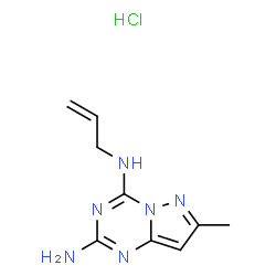 ChemSpider 2D Image | N~4~-Allyl-7-methylpyrazolo[1,5-a][1,3,5]triazine-2,4-diamine hydrochloride (1:1) | C9H13ClN6