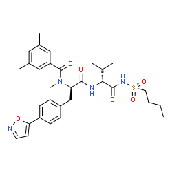 ChemSpider 2D Image | N-(3,5-Dimethylbenzoyl)-N-methyl-4-(1,2-oxazol-5-yl)-D-phenylalanyl-N-(butylsulfonyl)-D-valinamide | C31H40N4O6S