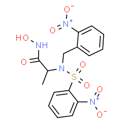 ChemSpider 2D Image | N-Hydroxy-N~2~-(2-nitrobenzyl)-N~2~-[(2-nitrophenyl)sulfonyl]alaninamide | C16H16N4O8S