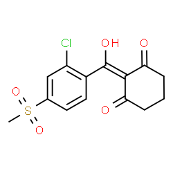 ChemSpider 2D Image | 2-{[2-Chloro-4-(methylsulfonyl)phenyl](hydroxy)methylene}-1,3-cyclohexanedione | C14H13ClO5S