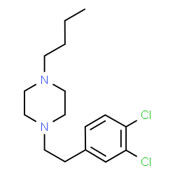 ChemSpider 2D Image | 1-Butyl-4-[2-(3,4-dichlorophenyl)ethyl]piperazine | C16H24Cl2N2