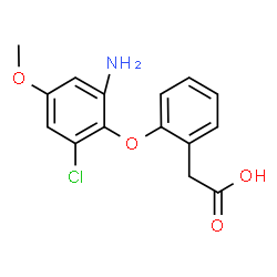 ChemSpider 2D Image | [2-(2-Amino-6-chloro-4-methoxyphenoxy)phenyl]acetic acid | C15H14ClNO4