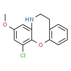 ChemSpider 2D Image | 1-Chloro-3-methoxy-6,7-dihydro-5H-dibenzo[b,g][1,4]oxazocine | C15H14ClNO2