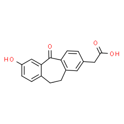 ChemSpider 2D Image | (7-Hydroxy-5-oxo-10,11-dihydro-5H-dibenzo[a,d][7]annulen-2-yl)acetic acid | C17H14O4
