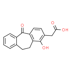ChemSpider 2D Image | (1-Hydroxy-5-oxo-10,11-dihydro-5H-dibenzo[a,d][7]annulen-2-yl)acetic acid | C17H14O4