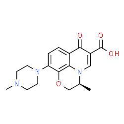 ChemSpider 2D Image | (3S)-3-Methyl-10-(4-methyl-1-piperazinyl)-7-oxo-2,3-dihydro-7H-[1,4]oxazino[2,3,4-ij]quinoline-6-carboxylic acid | C18H21N3O4