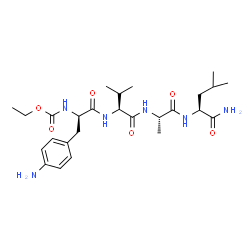 ChemSpider 2D Image | 4-Amino-N-(ethoxycarbonyl)-D-phenylalanyl-L-valyl-L-alanyl-L-leucinamide | C26H42N6O6