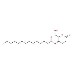 ChemSpider 2D Image | (2S,3R)-2-(Hydroxymethyl)-6-oxotetrahydro-2H-pyran-3-yl myristate | C20H36O5