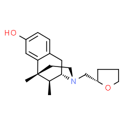ChemSpider 2D Image | (2S,6R,11S)-6,11-dimethyl-3-[(2S)-tetrahydrofuran-2-ylmethyl]-1,2,3,4,5,6-hexahydro-2,6-methano-3-benzazocin-8-ol | C19H27NO2