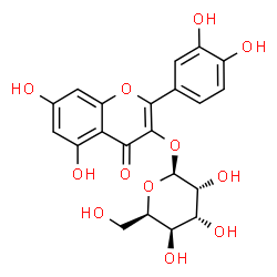 ChemSpider 2D Image | 2-(3,4-Dihydroxyphenyl)-5,7-dihydroxy-4-oxo-4H-chromen-3-yl beta-D-gulopyranoside | C21H20O12