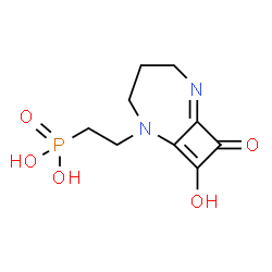 ChemSpider 2D Image | {2-[9-Hydroxy-8-oxo-2,6-diazabicyclo[5.2.0]nona-1(9),6-dien-2-yl]ethyl}phosphonic acid | C9H13N2O5P
