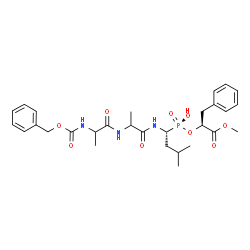 ChemSpider 2D Image | N-[(Benzyloxy)carbonyl]alanyl-N-{(1R)-1-[(S)-hydroxy{[(2S)-1-methoxy-1-oxo-3-phenyl-2-propanyl]oxy}phosphoryl]-3-methylbutyl}alaninamide | C29H40N3O9P