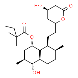 ChemSpider 2D Image | (1S,3S,4R,4aR,7S,8S)-4-Hydroxy-8-{2-[(4R)-4-hydroxy-6-oxotetrahydro-2H-pyran-2-yl]ethyl}-3,7-dimethyldecahydro-1-naphthalenyl 2,2-dimethylbutanoate | C25H42O6
