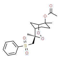 ChemSpider 2D Image | (4R)-4,8-Dimethyl-4-[(phenylsulfonyl)methyl]-2,3-dioxabicyclo[3.3.1]non-8-yl acetate | C18H24O6S