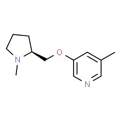 ChemSpider 2D Image | 3-Methyl-5-{[(2S)-1-methyl-2-pyrrolidinyl]methoxy}pyridine | C12H18N2O