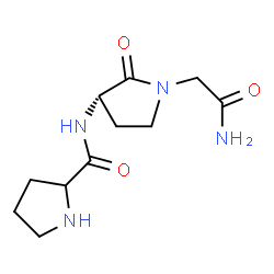 ChemSpider 2D Image | N-[(3S)-1-(2-Amino-2-oxoethyl)-2-oxo-3-pyrrolidinyl]prolinamide | C11H18N4O3