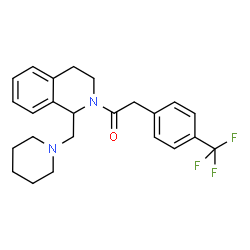 ChemSpider 2D Image | 1-[1-(1-Piperidinylmethyl)-3,4-dihydro-2(1H)-isoquinolinyl]-2-[4-(trifluoromethyl)phenyl]ethanone | C24H27F3N2O