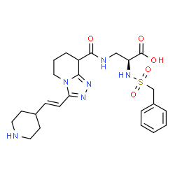 ChemSpider 2D Image | N-(Benzylsulfonyl)-3-[({3-[(E)-2-(4-piperidinyl)vinyl]-5,6,7,8-tetrahydro[1,2,4]triazolo[4,3-a]pyridin-8-yl}carbonyl)amino]-L-alanine | C24H32N6O5S