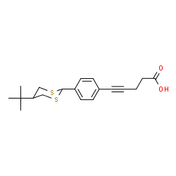 ChemSpider 2D Image | 5-[4-(5-tert-butyl-1,3-dithian-2-yl)phenyl]pent-4-ynoic acid | C19H24O2S2