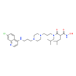 ChemSpider 2D Image | N-[3-(4-{3-[(7-Chloro-4-quinolinyl)amino]propyl}-1-piperazinyl)propyl]-N'-hydroxy-N,2-diisobutylmalonamide | C30H47ClN6O3