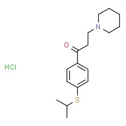 ChemSpider 2D Image | 1-[4-(Isopropylsulfanyl)phenyl]-3-(1-piperidinyl)-1-propanone hydrochloride (1:1) | C17H26ClNOS