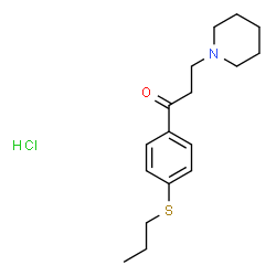 ChemSpider 2D Image | 3-(1-Piperidinyl)-1-[4-(propylsulfanyl)phenyl]-1-propanone hydrochloride (1:1) | C17H26ClNOS