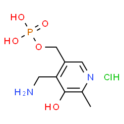 ChemSpider 2D Image | [4-(Aminomethyl)-5-hydroxy-6-methyl-3-pyridinyl]methyl dihydrogen phosphate hydrochloride (1:1) | C8H14ClN2O5P
