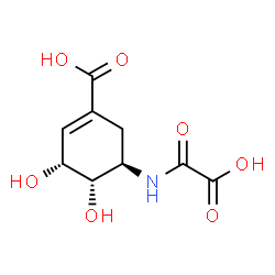 ChemSpider 2D Image | (3R,4S,5R)-5-[(Carboxycarbonyl)amino]-3,4-dihydroxy-1-cyclohexene-1-carboxylic acid | C9H11NO7