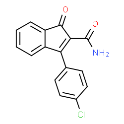 ChemSpider 2D Image | 3-(4-Chlorophenyl)-1-oxo-1H-indene-2-carboxamide | C16H10ClNO2