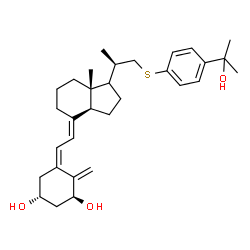 ChemSpider 2D Image | (1R,3S,5Z)-5-[(2E)-2-{(3aS,7aR)-1-[(2R)-1-{[4-(2-Hydroxy-2-propanyl)phenyl]sulfanyl}-2-propanyl]-7a-methyloctahydro-4H-inden-4-ylidene}ethylidene]-4-methylene-1,3-cyclohexanediol | C31H44O3S