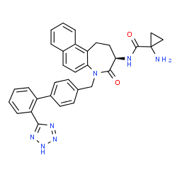 ChemSpider 2D Image | 1-Amino-N-[(3R)-4-oxo-5-{[2'-(1H-tetrazol-5-yl)-4-biphenylyl]methyl}-2,3,4,5-tetrahydro-1H-naphtho[2,1-b]azepin-3-yl]cyclopropanecarboxamide | C32H29N7O2