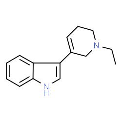 ChemSpider 2D Image | 3-(1-Ethyl-1,2,5,6-tetrahydro-3-pyridinyl)-1H-indole | C15H18N2