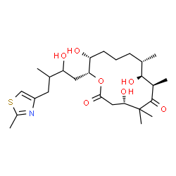 ChemSpider 2D Image | (4S,7R,8S,9S,13R,14R)-4,8,13-Trihydroxy-14-[2-hydroxy-3-methyl-4-(2-methyl-1,3-thiazol-4-yl)butyl]-5,5,7,9-tetramethyloxacyclotetradecane-2,6-dione | C26H43NO7S