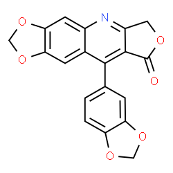 ChemSpider 2D Image | 9-(1,3-Benzodioxol-5-yl)[1,3]dioxolo[4,5-g]furo[3,4-b]quinolin-8(6H)-one | C19H11NO6