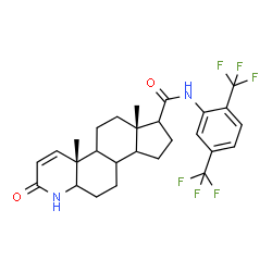 ChemSpider 2D Image | (4aR,6aS)-N-[2,5-Bis(trifluoromethyl)phenyl]-4a,6a-dimethyl-2-oxo-2,4a,4b,5,6,6a,7,8,9,9a,9b,10,11,11a-tetradecahydro-1H-indeno[5,4-f]quinoline-7-carboxamide | C27H30F6N2O2
