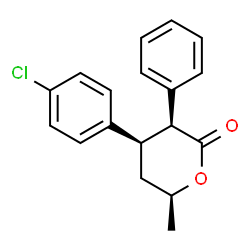 ChemSpider 2D Image | (3S,4R,6S)-4-(4-Chlorophenyl)-6-methyl-3-phenyltetrahydro-2H-pyran-2-one | C18H17ClO2