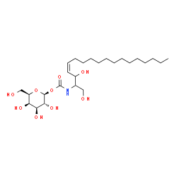 ChemSpider 2D Image | 1-O-{[(4Z)-1,3-Dihydroxy-4-octadecen-2-yl]carbamoyl}-beta-D-galactopyranose | C25H47NO9