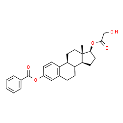 ChemSpider 2D Image | (17beta)-17-(Glycoloyloxy)estra-1,3,5(10)-trien-3-yl benzoate | C27H30O5