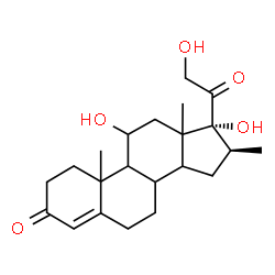 ChemSpider 2D Image | (8xi,9xi,10xi,13xi,14xi,16beta)-11,17,21-Trihydroxy-16-methylpregn-4-ene-3,20-dione | C22H32O5