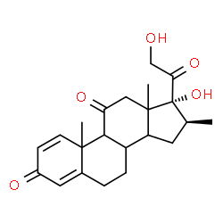 ChemSpider 2D Image | (8xi,9xi,10xi,13xi,14xi,16beta)-17,21-Dihydroxy-16-methylpregna-1,4-diene-3,11,20-trione | C22H28O5