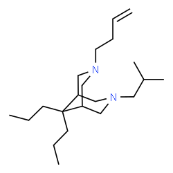ChemSpider 2D Image | 3-(3-Buten-1-yl)-7-isobutyl-9,9-dipropyl-3,7-diazabicyclo[3.3.1]nonane | C21H40N2